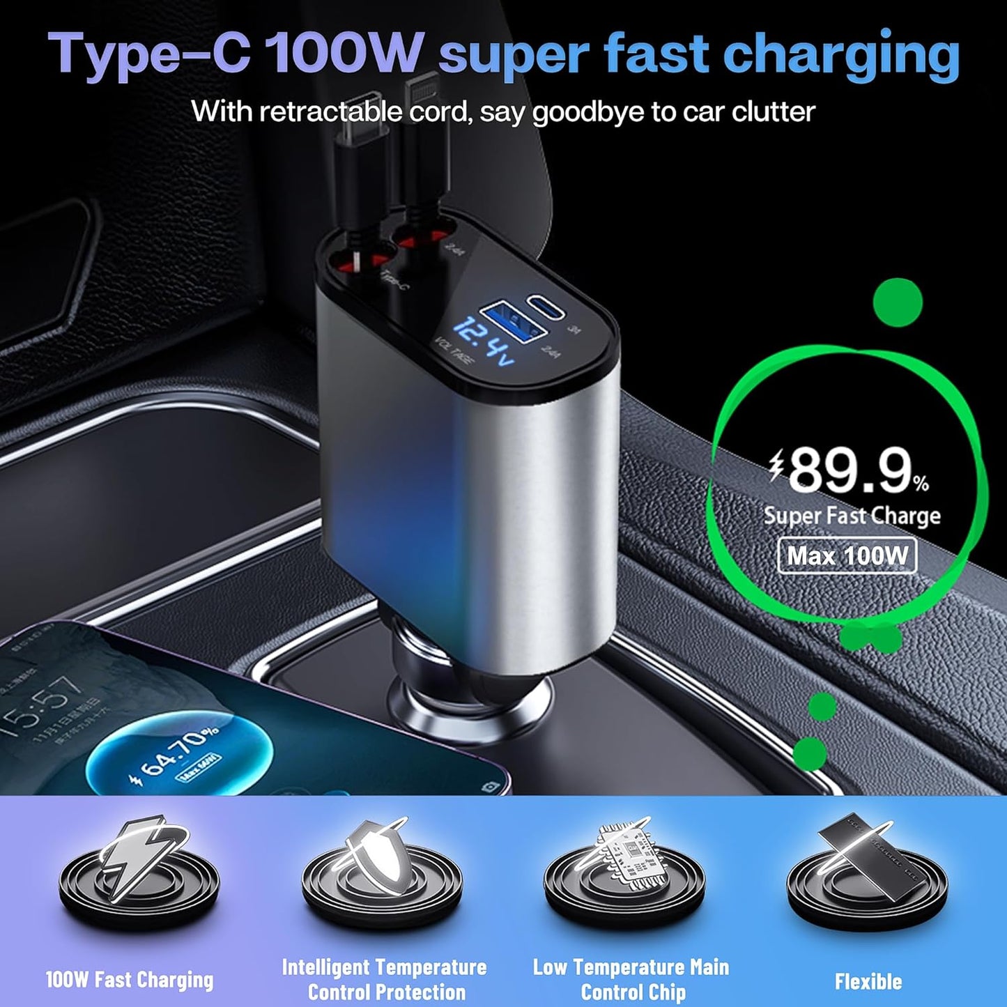 Poweroxy™Retractable Car Charger