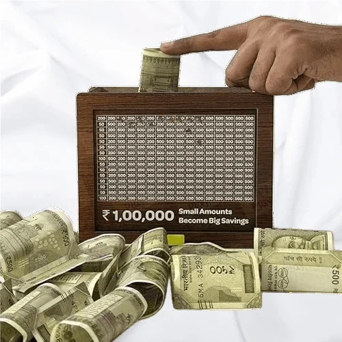 Vaultizio™ Premium Wooden Money Bank